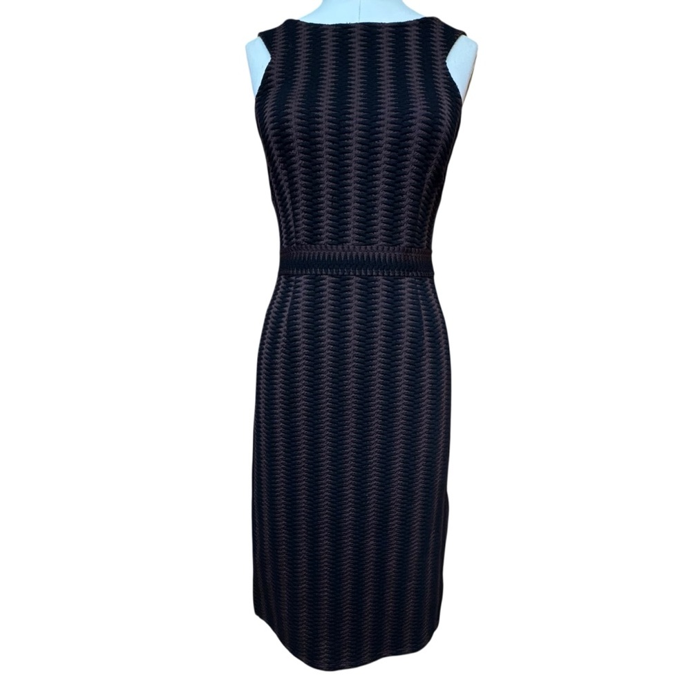 Anthropologie Maeve Meridian Sheath Midi Dress Size S Brown Knit Bodycon Preppy - Picture 8 of 14
